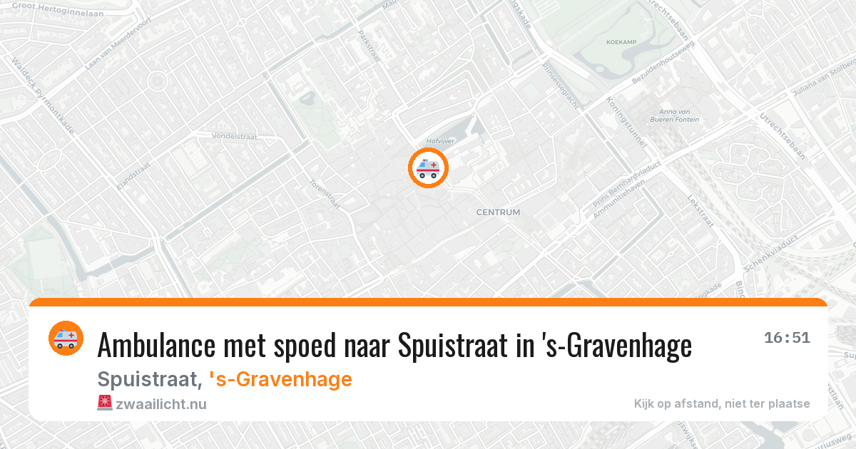 Ambulance met spoed naar Spuistraat in 's-Gravenhage — 14 feb 2026