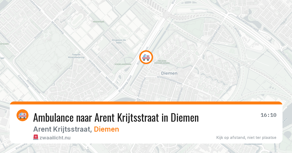 Ambulance naar Arent Krijtsstraat in Diemen — 5 jun 2026