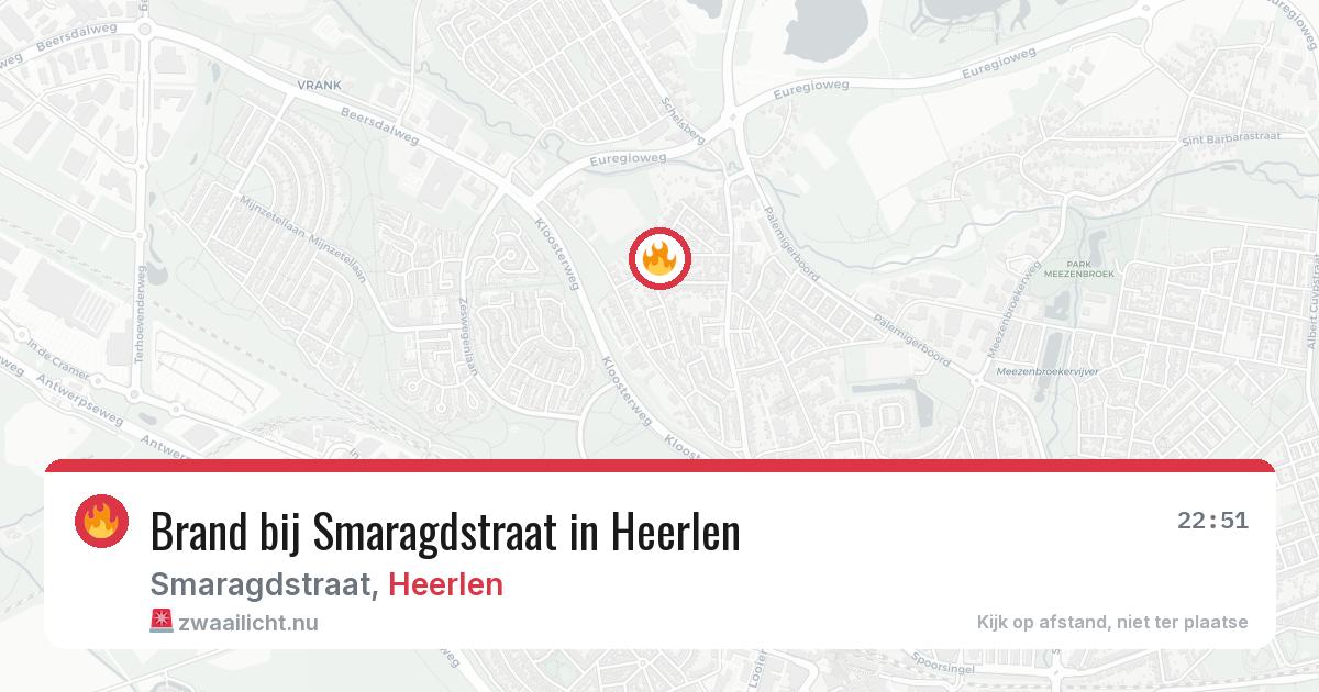 Brand bij Smaragdstraat in Heerlen — 22 jul 2026