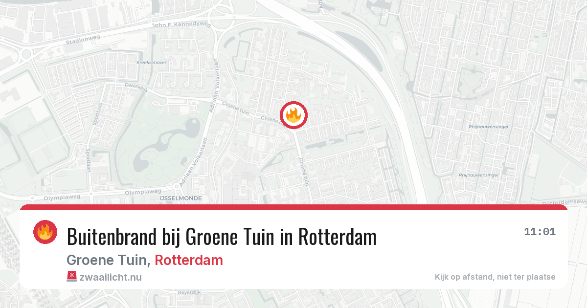 Buitenbrand bij Groene Tuin in Rotterdam — 26 mrt 2026