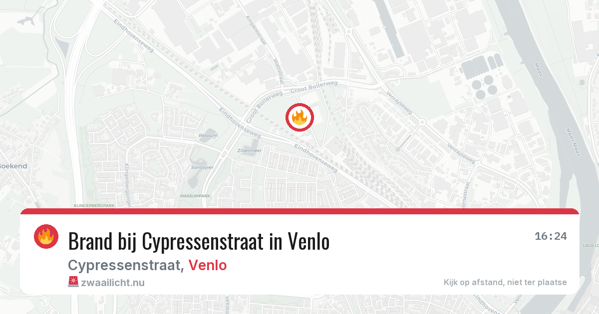 Brand bij Cypressenstraat in Venlo — 6 apr 2026