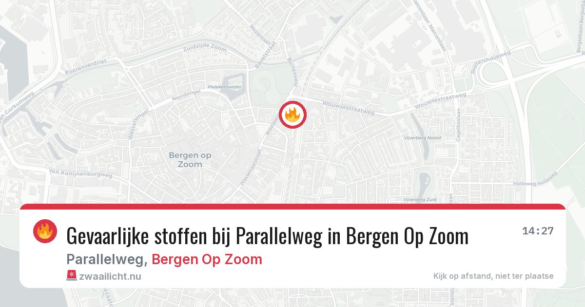 Gevaarlijke stoffen bij Parallelweg in Bergen Op Zoom — 17 jul 2026