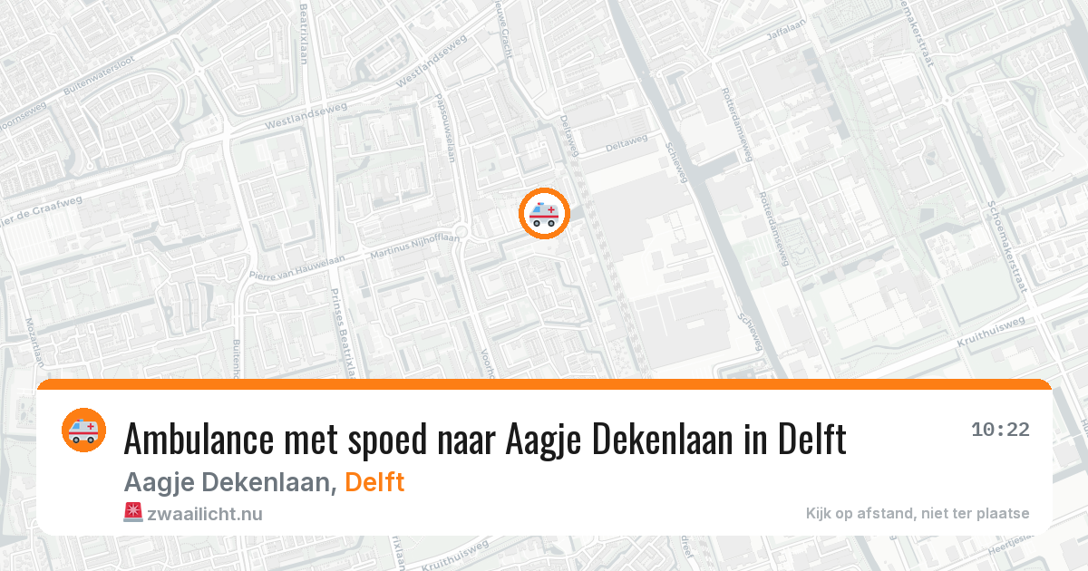 Ambulance met spoed naar Aagje Dekenlaan in Delft — 18 jul 2026