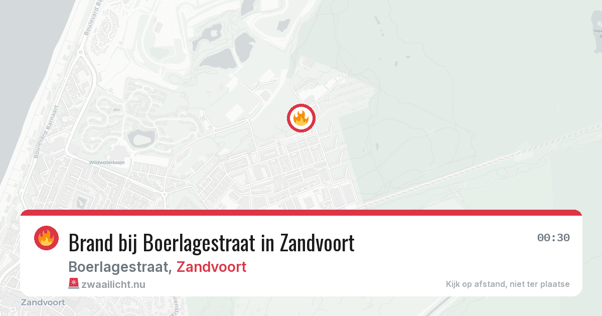 Brand bij Boerlagestraat in Zandvoort — 16 mrt 2026