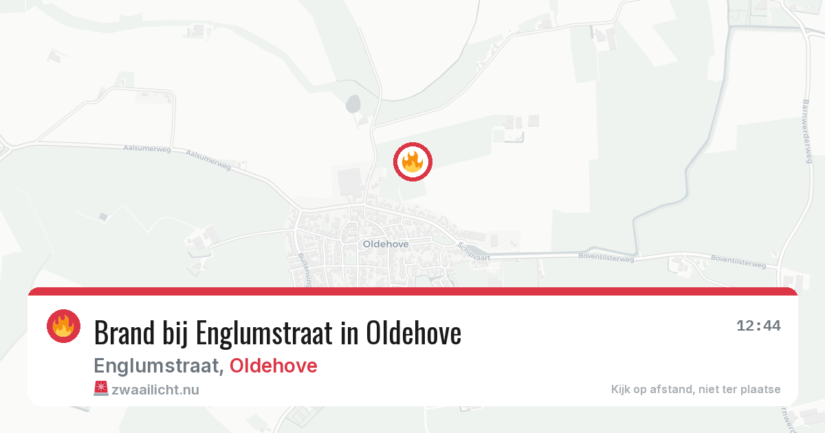 Brand bij Englumstraat in Oldehove — 28 jun 2026