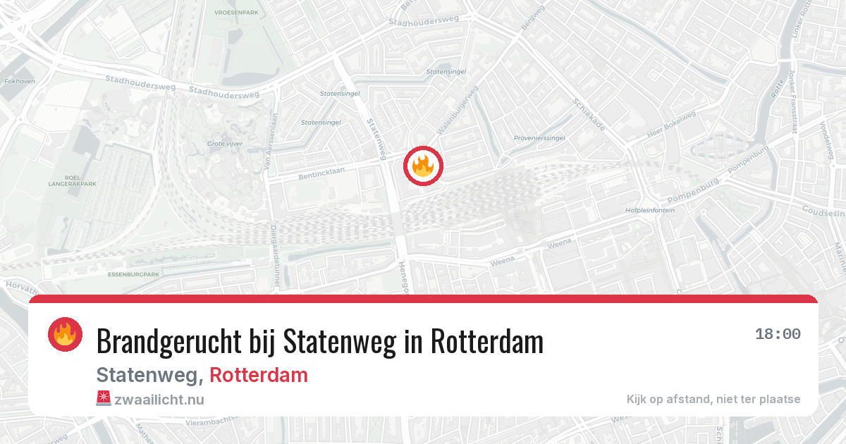 Brandgerucht bij Statenweg in Rotterdam — 19 mrt 2026