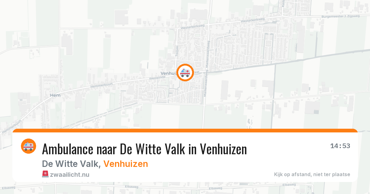 Ambulance naar De Witte Valk in Venhuizen — 22 jul 2026