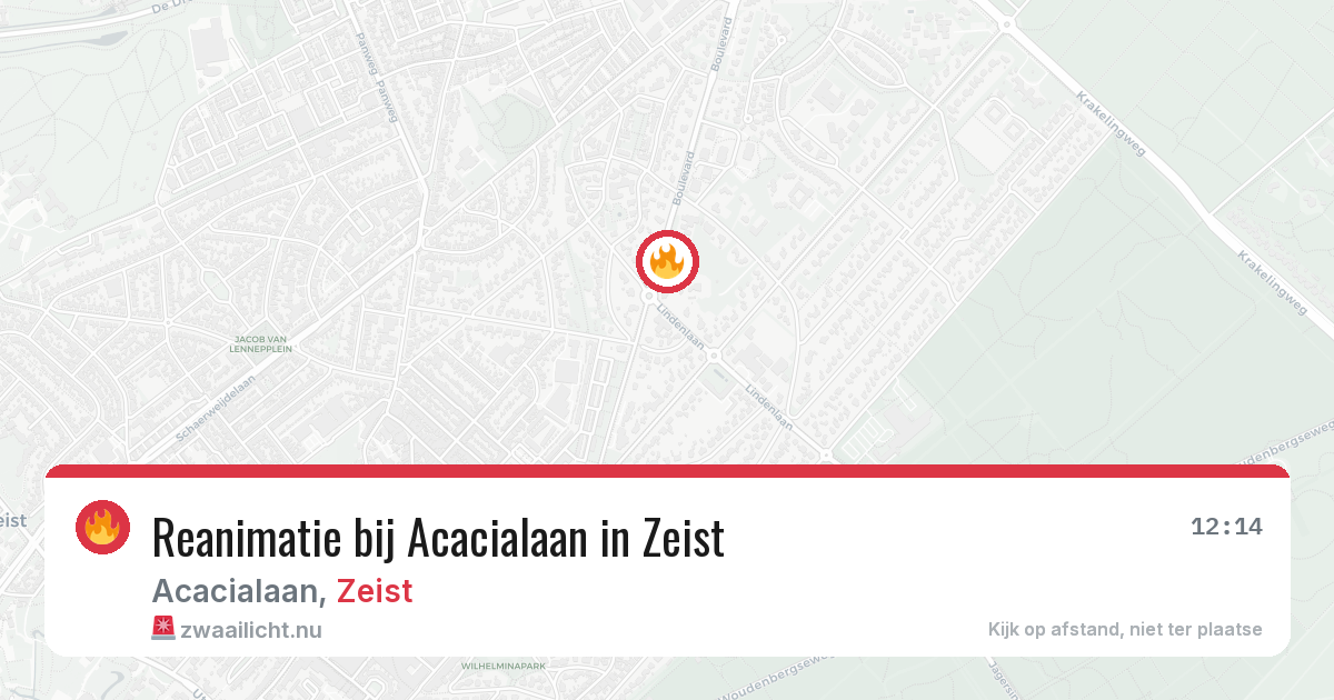 Reanimatie bij Acacialaan in Zeist — 21 mei 2026