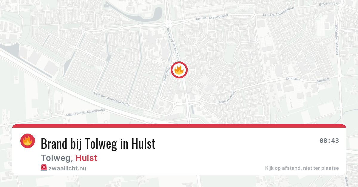Brand bij Tolweg in Hulst — 28 jan 2026