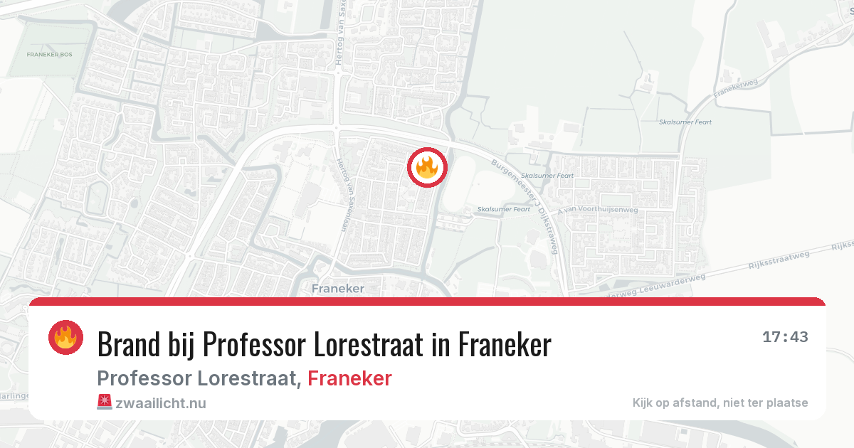 Brand bij Professor Lorestraat in Franeker — 6 jun 2026