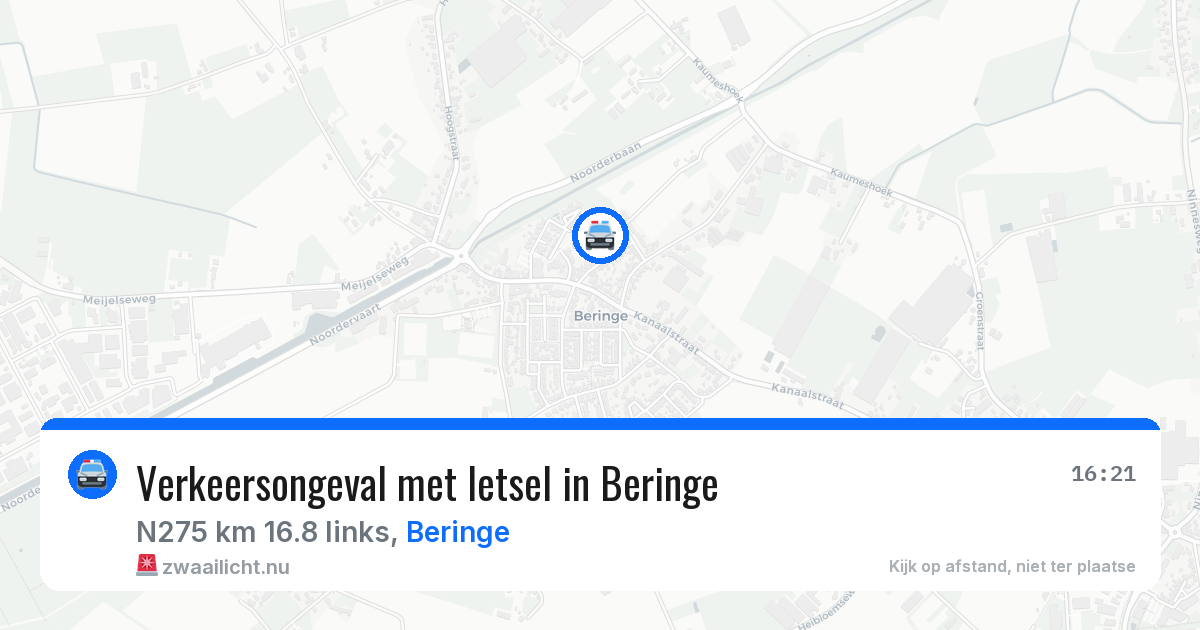 Verkeersongeval met letsel in Beringe — 22 jan 2026