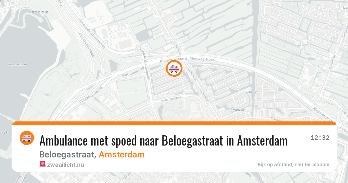 Ambulance met spoed naar Beloegastraat in Amsterdam — 26 jul 2026