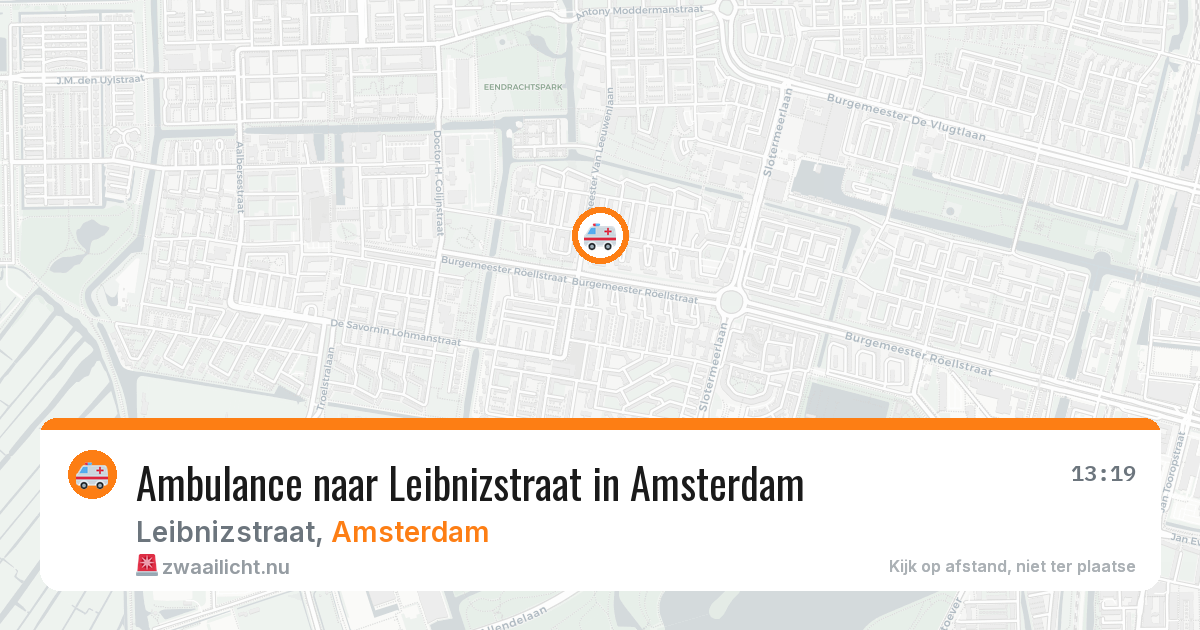 Ambulance naar Leibnizstraat in Amsterdam — 17 mei 2026