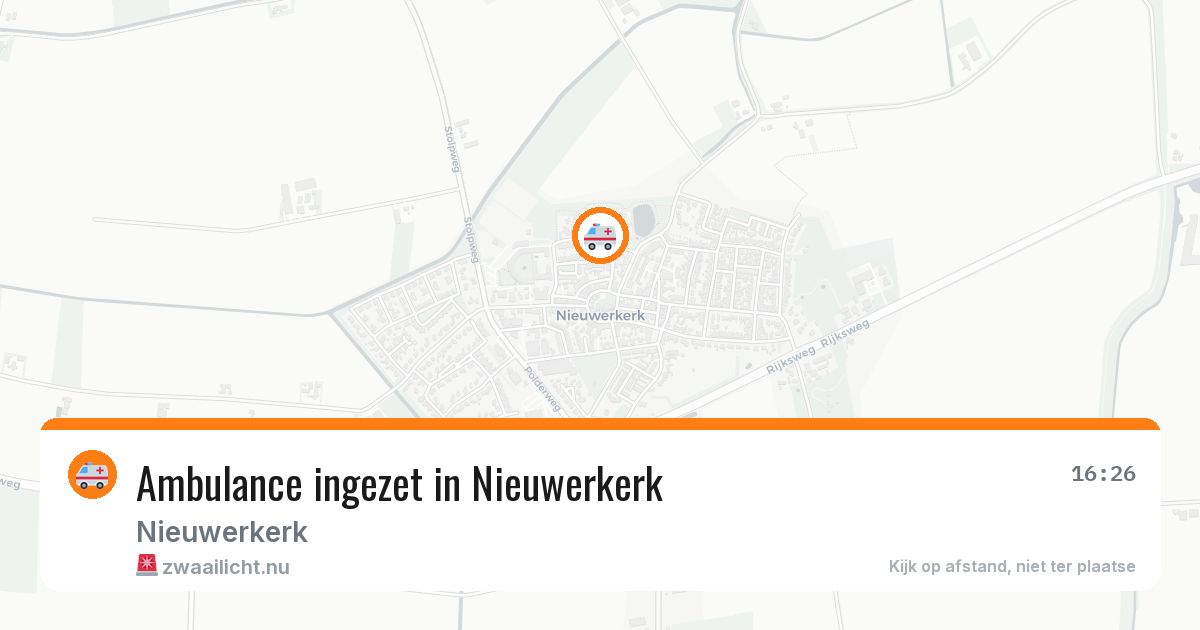 Ambulance ingezet in Nieuwerkerk — 10 apr 2026