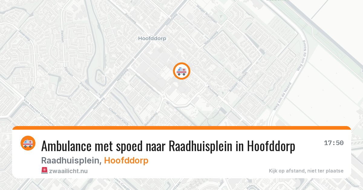Ambulance met spoed naar Raadhuisplein in Hoofddorp — 16 jul 2026