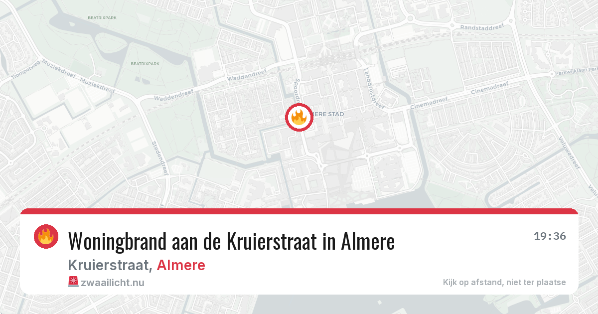 Woningbrand aan de Kruierstraat in Almere — 14 mrt 2026