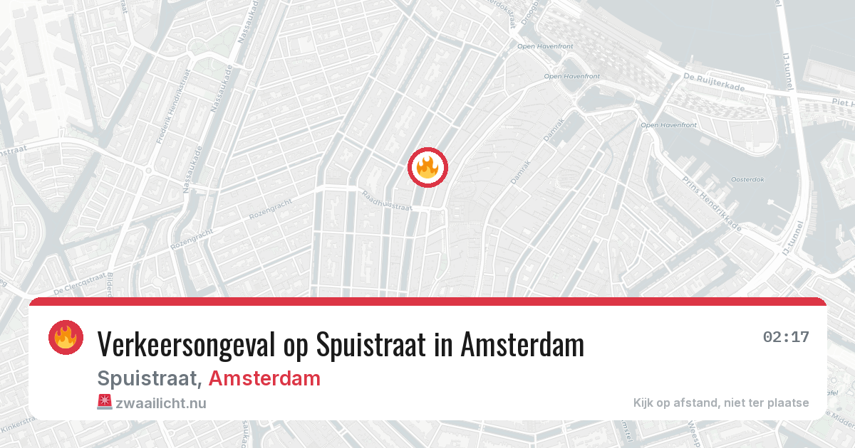 Verkeersongeval op Spuistraat in Amsterdam — 18 jul 2026
