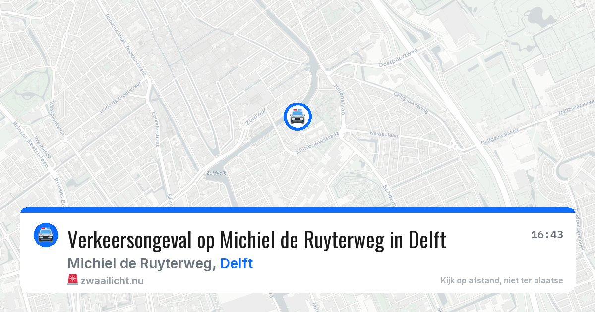 Verkeersongeval op Michiel de Ruyterweg in Delft — 21 apr 2026