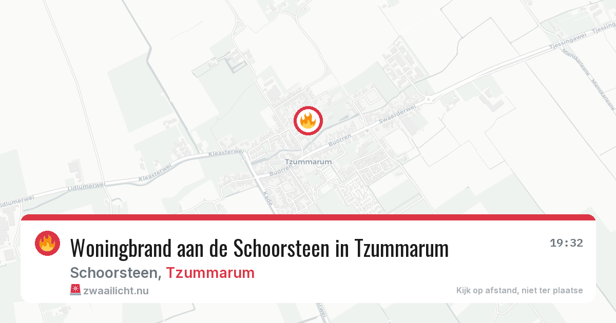 Woningbrand aan de Schoorsteen in Tzummarum — 15 feb 2026