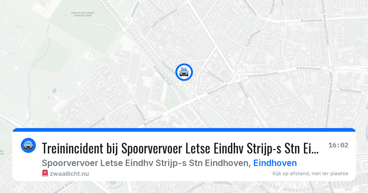 Treinincident bij Spoorvervoer Letse Eindhv Strijp-s Stn Eindhoven in Eindhoven — 14 jul 2026
