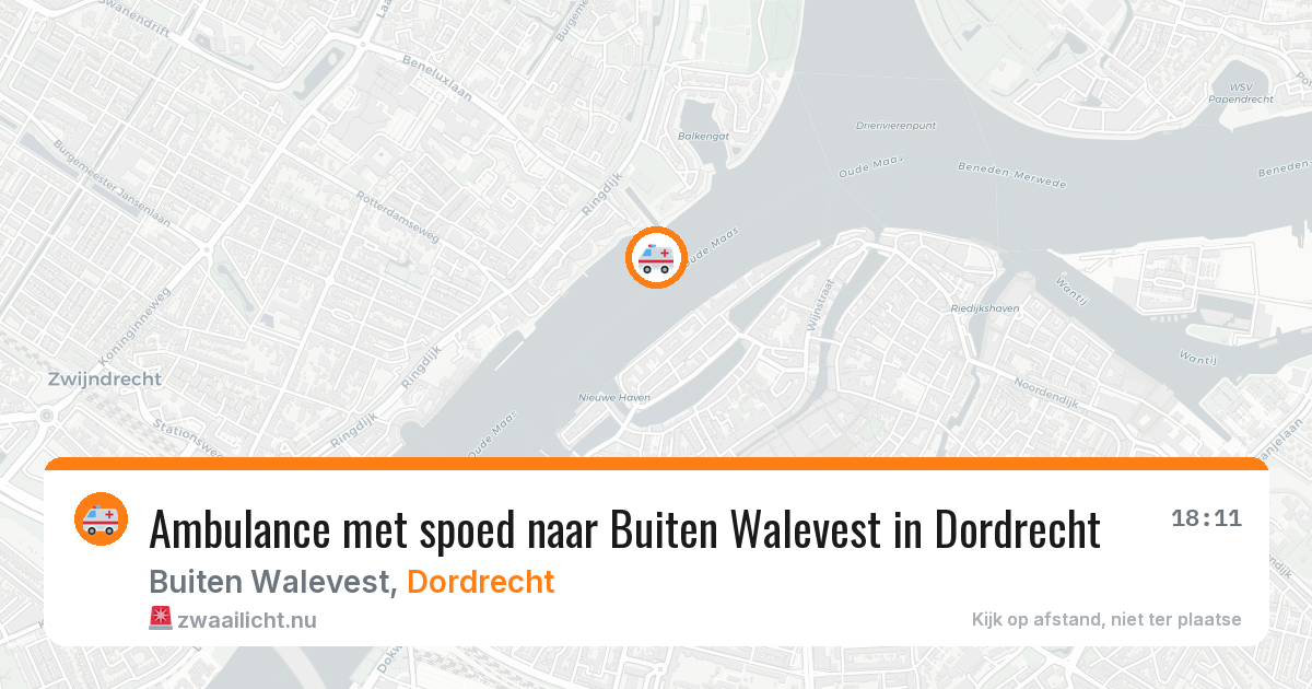 Ambulance met spoed naar Buiten Walevest in Dordrecht — 24 jul 2026
