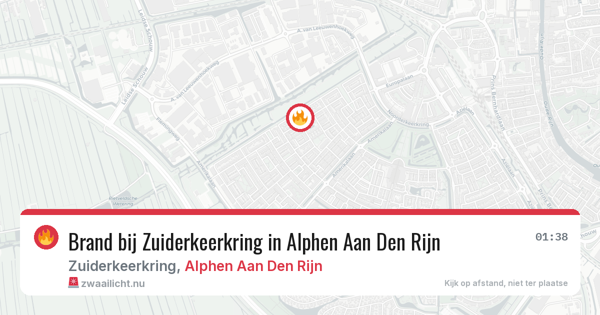 Brand bij Zuiderkeerkring in Alphen Aan Den Rijn — 9 jul 2026
