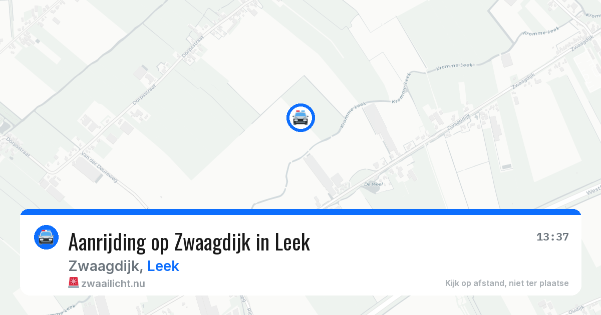 Aanrijding op Zwaagdijk in Leek — 19 jul 2026