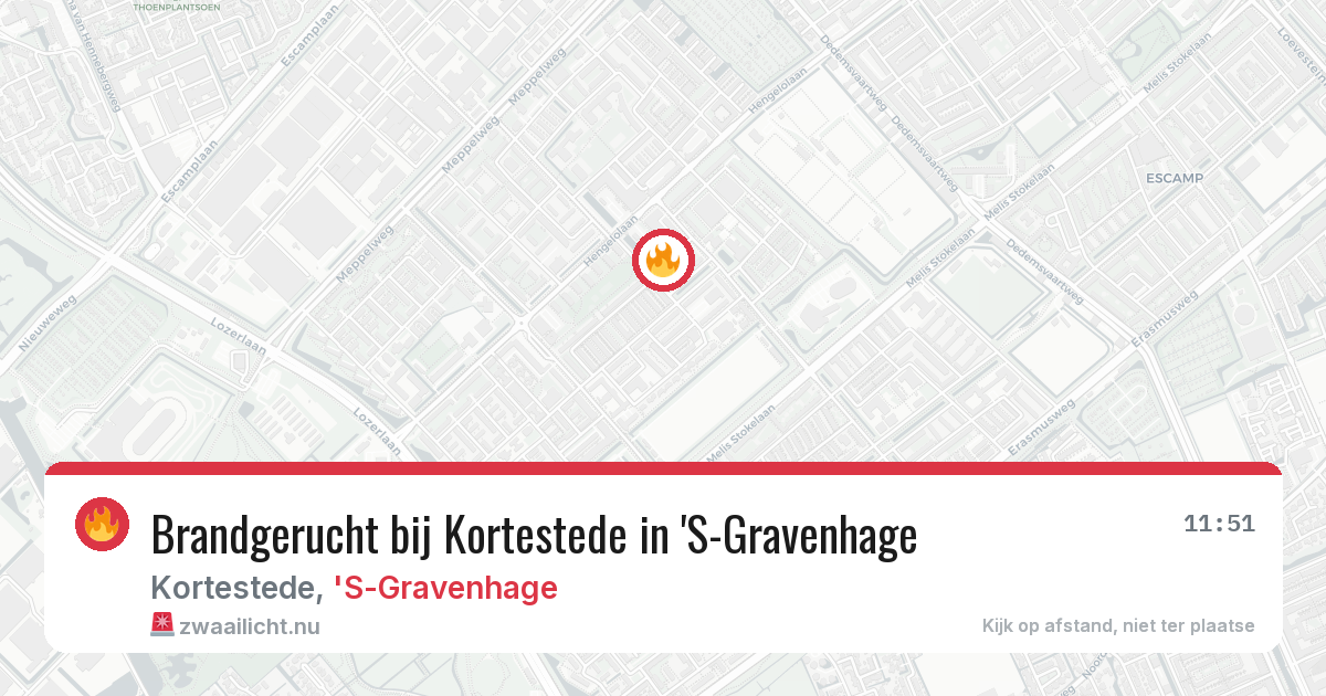 Brandgerucht bij Kortestede in 'S-Gravenhage — 5 mei 2026
