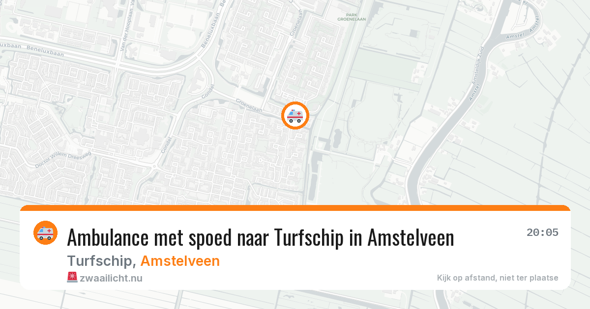 Ambulance met spoed naar Turfschip in Amstelveen — 18 jul 2026
