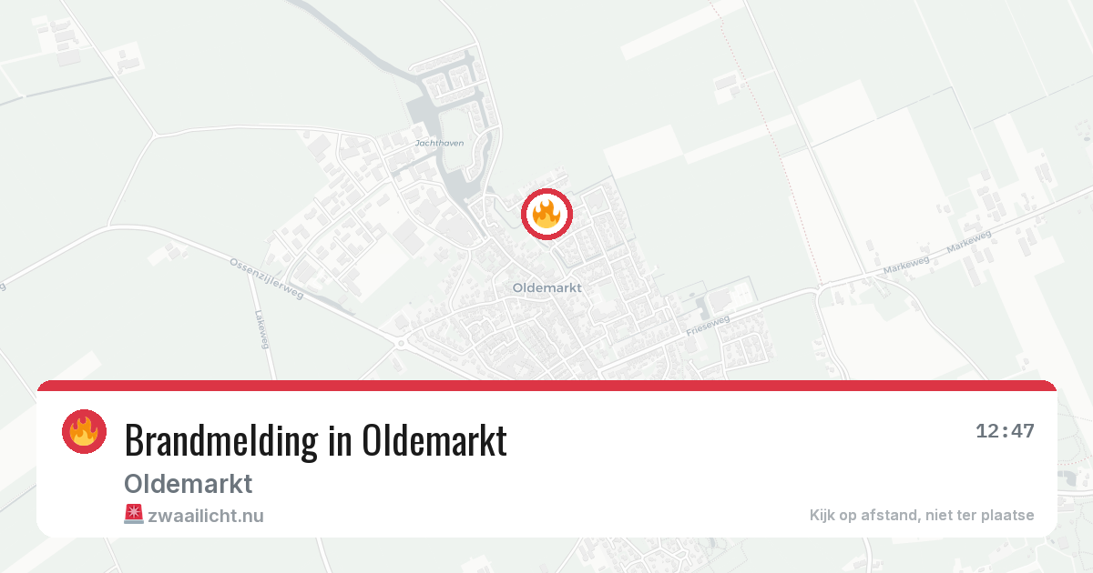 Brandmelding in Oldemarkt — 29 jun 2026
