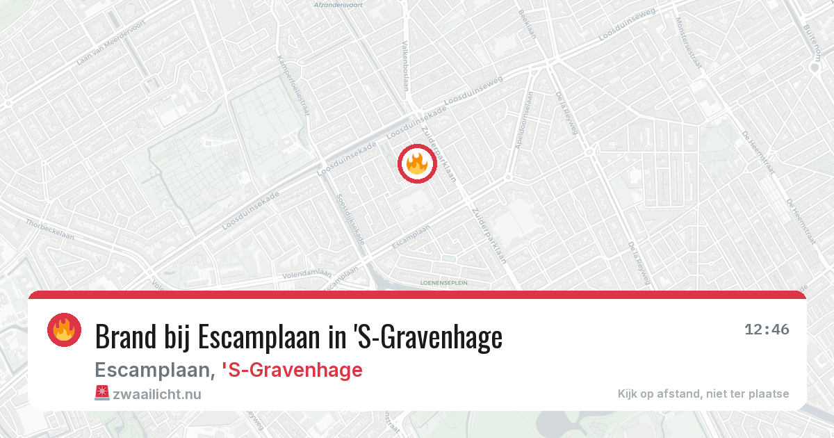 Brand bij Escamplaan in 'S-Gravenhage — 21 mrt 2026
