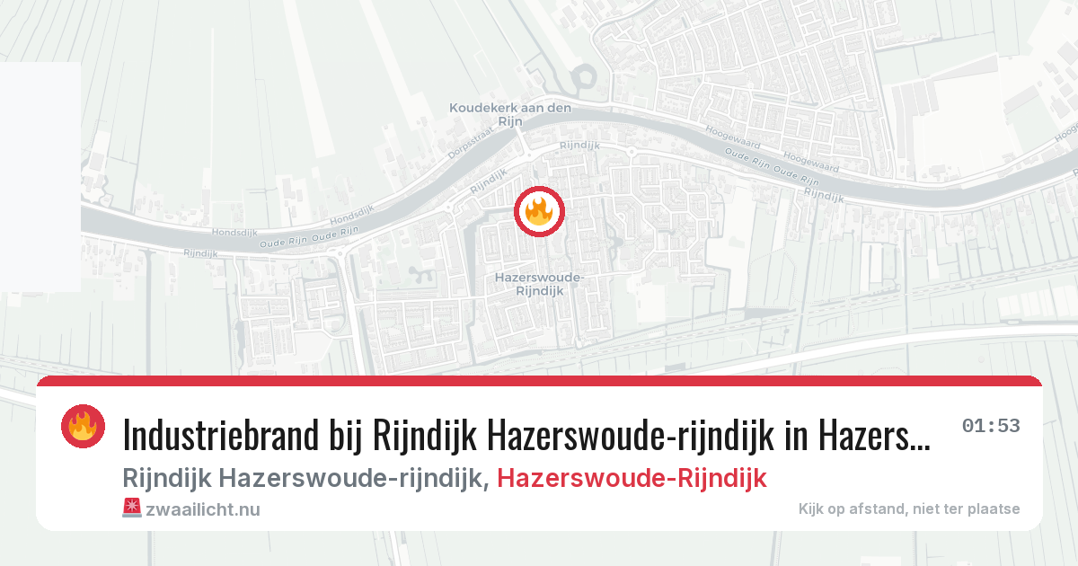 Industriebrand bij Rijndijk Hazerswoude-rijndijk in Hazerswoude-Rijndijk — 22 mei 2026