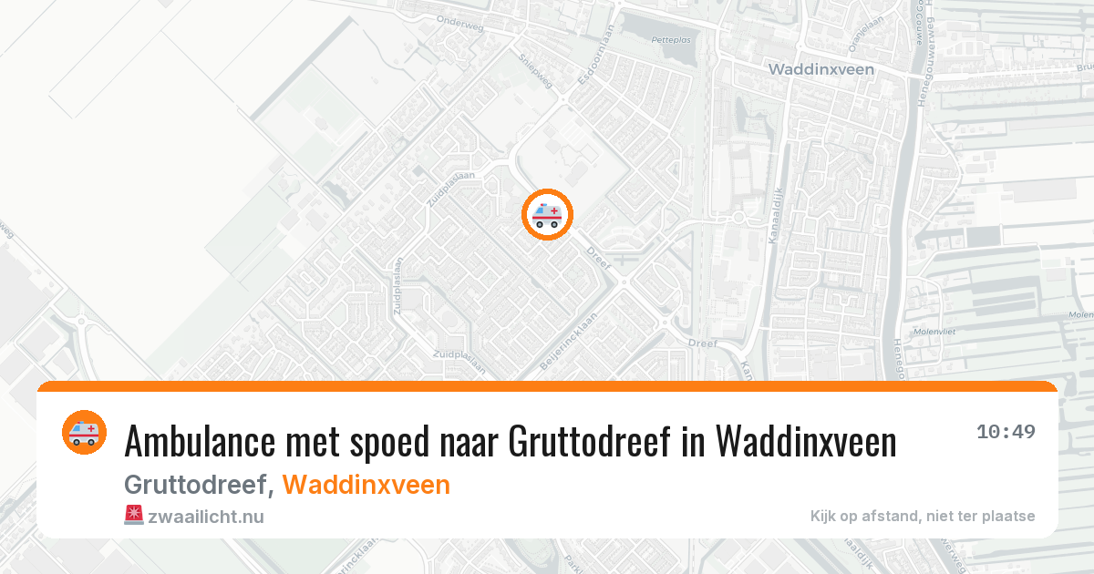 Ambulance met spoed naar Gruttodreef in Waddinxveen — 15 jul 2026