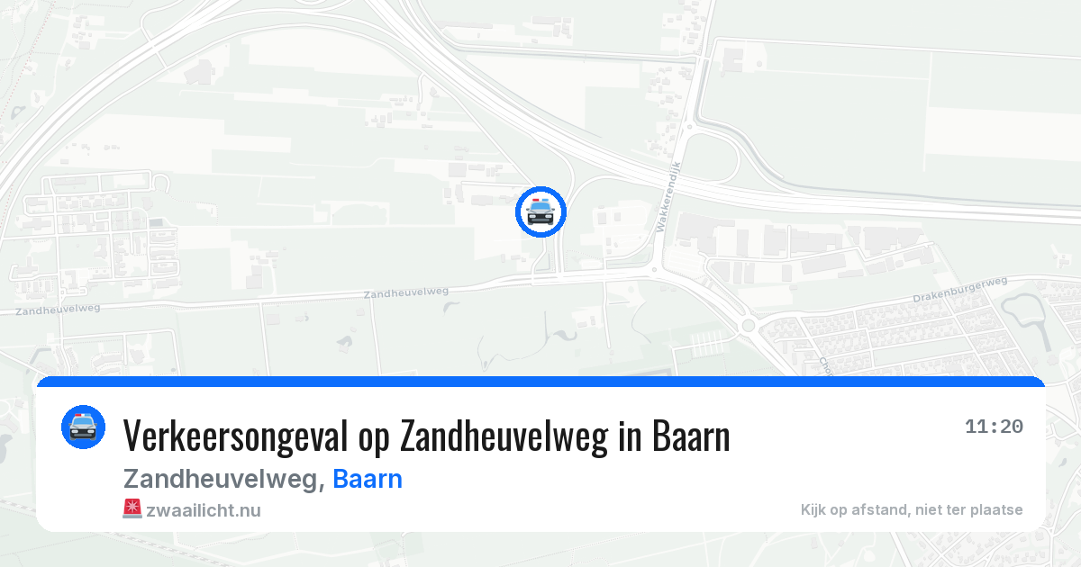 Verkeersongeval op Zandheuvelweg in Baarn — 26 jan 2026