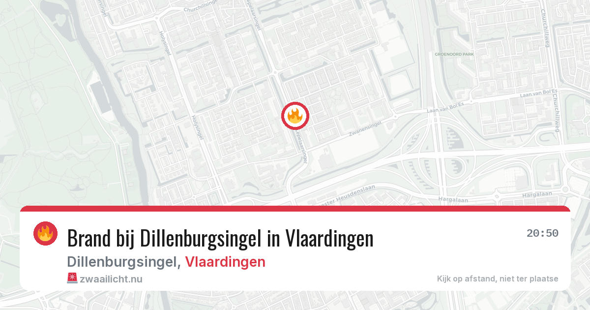 Brand bij Dillenburgsingel in Vlaardingen — 26 mrt 2026