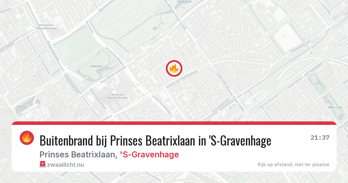 Buitenbrand bij Prinses Beatrixlaan in 'S-Gravenhage — 15 mrt 2026