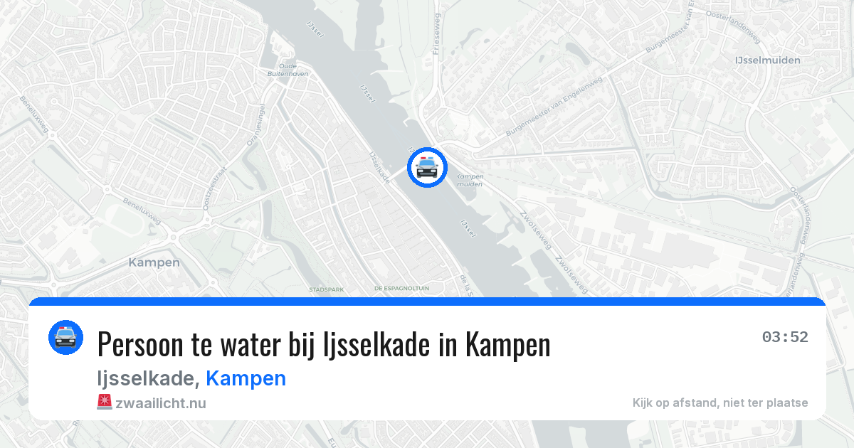 Persoon te water bij Ijsselkade in Kampen — 24 mei 2026