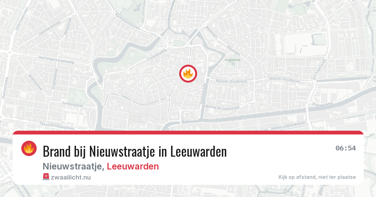 Brand bij Nieuwstraatje in Leeuwarden — 24 mei 2026