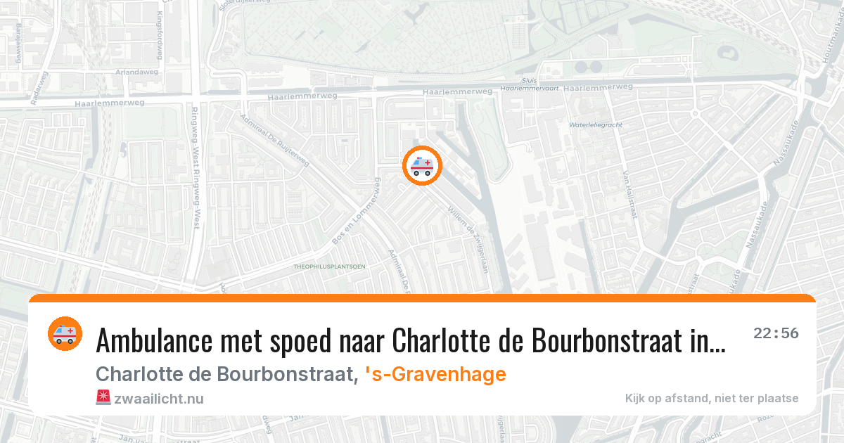 Ambulance met spoed naar Charlotte de Bourbonstraat in 's-Gravenhage — 16 mrt 2026