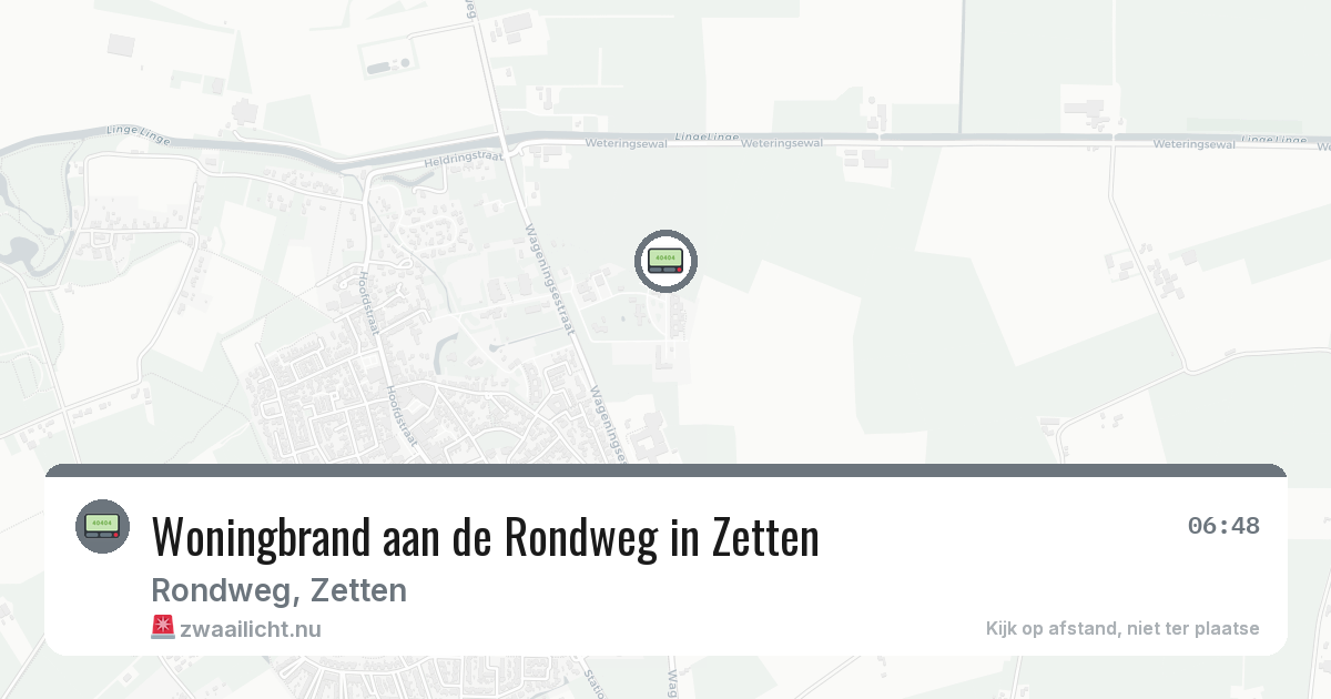 Woningbrand aan de Rondweg in Zetten — 9 apr 2026