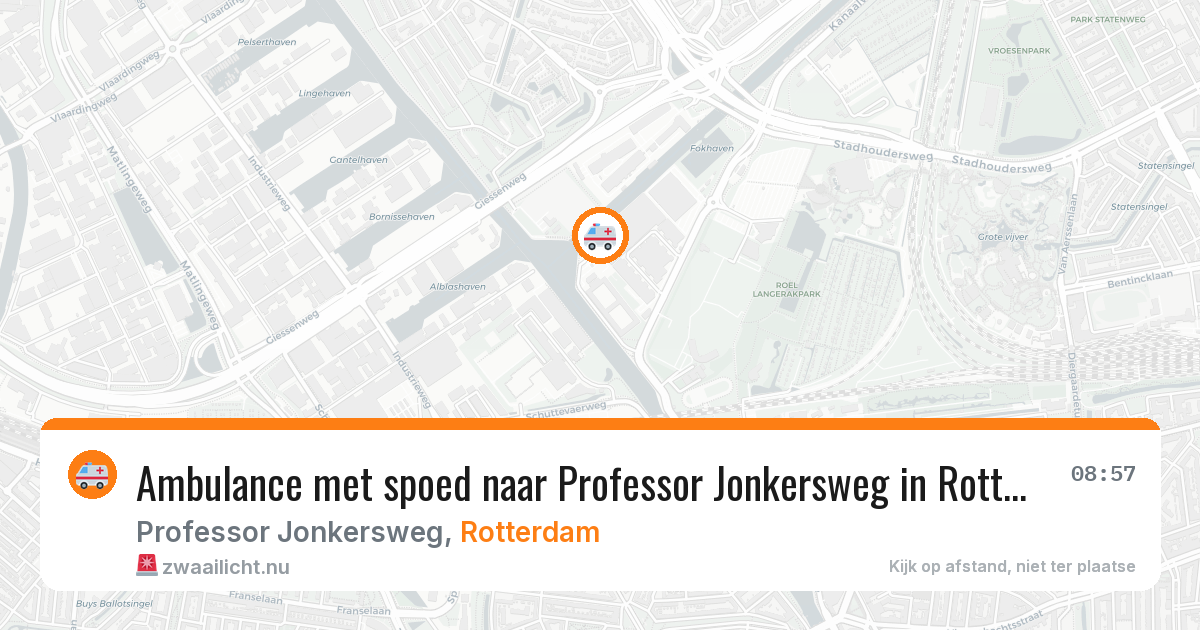 Ambulance met spoed naar Professor Jonkersweg in Rotterdam — 7 jun 2026