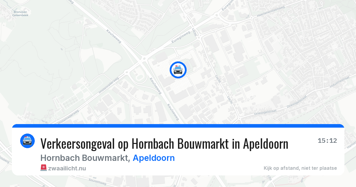 Verkeersongeval op Hornbach Bouwmarkt in Apeldoorn — 21 mrt 2026