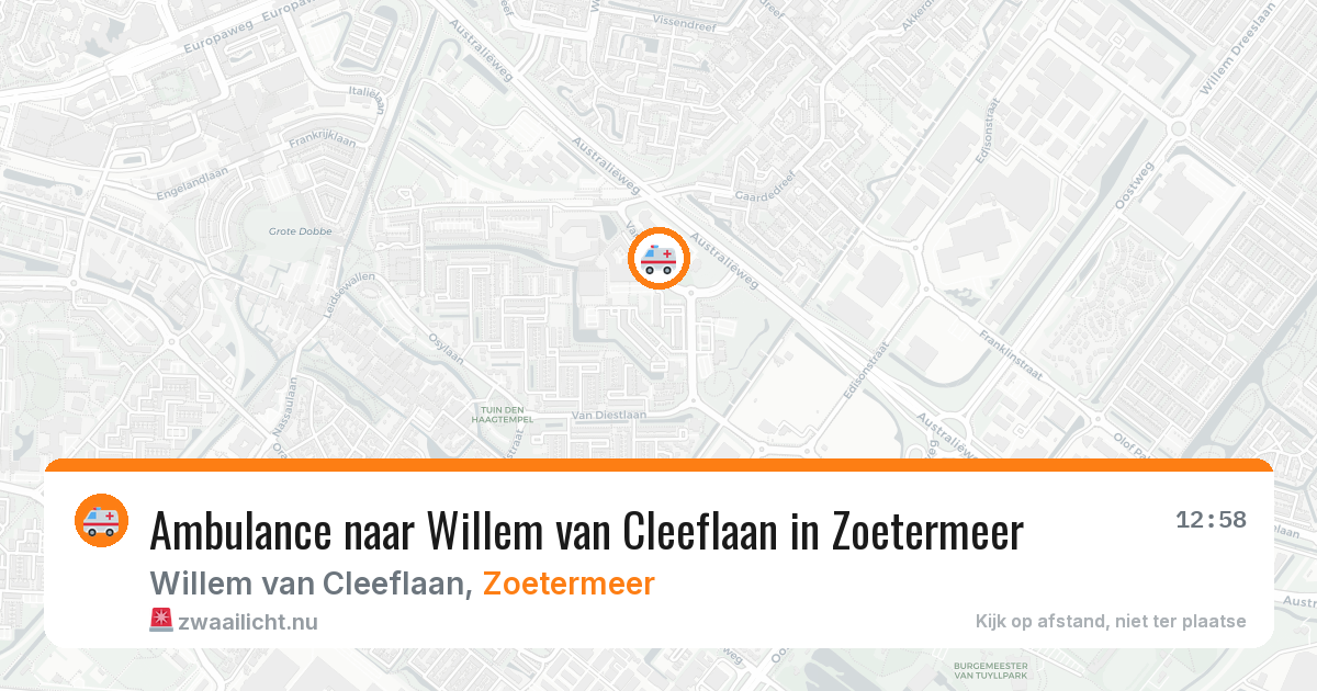 Ambulance naar Willem van Cleeflaan in Zoetermeer — 21 jul 2026