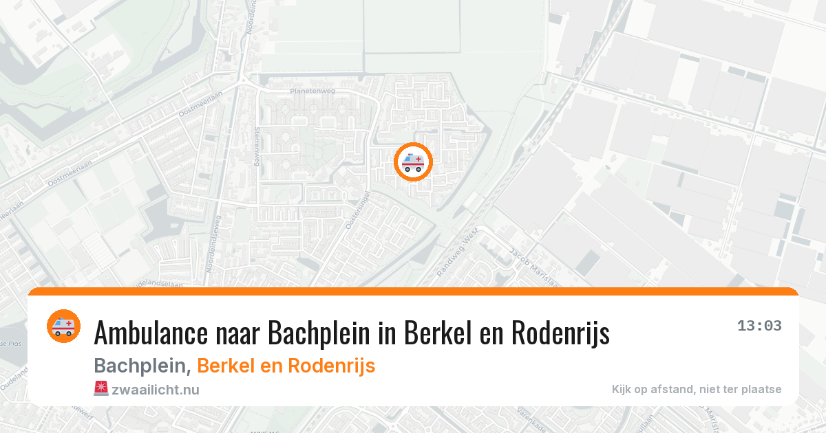 Ambulance naar Bachplein in Berkel en Rodenrijs — 24 jul 2026