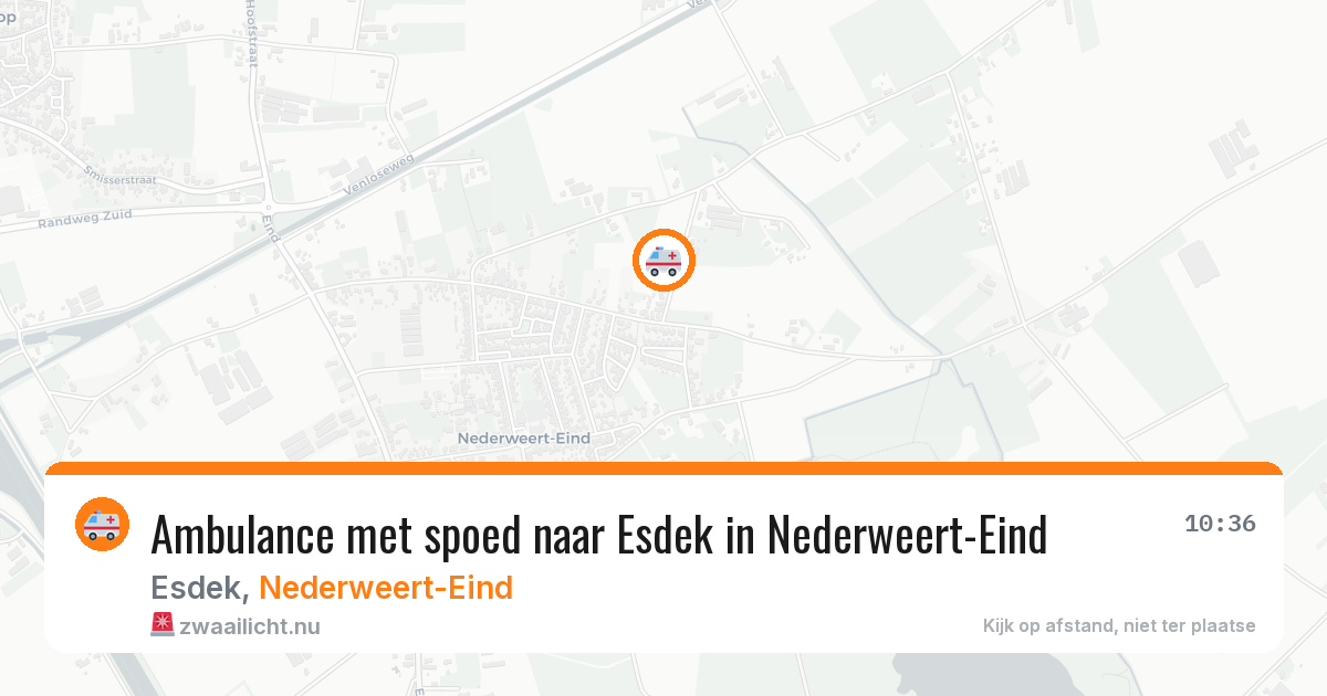 Ambulance met spoed naar Esdek in Nederweert-Eind — 18 mrt 2026