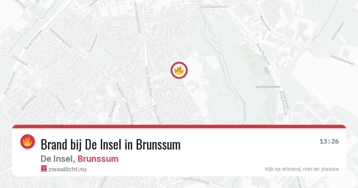 Brand bij De Insel in Brunssum — 1 mei 2026
