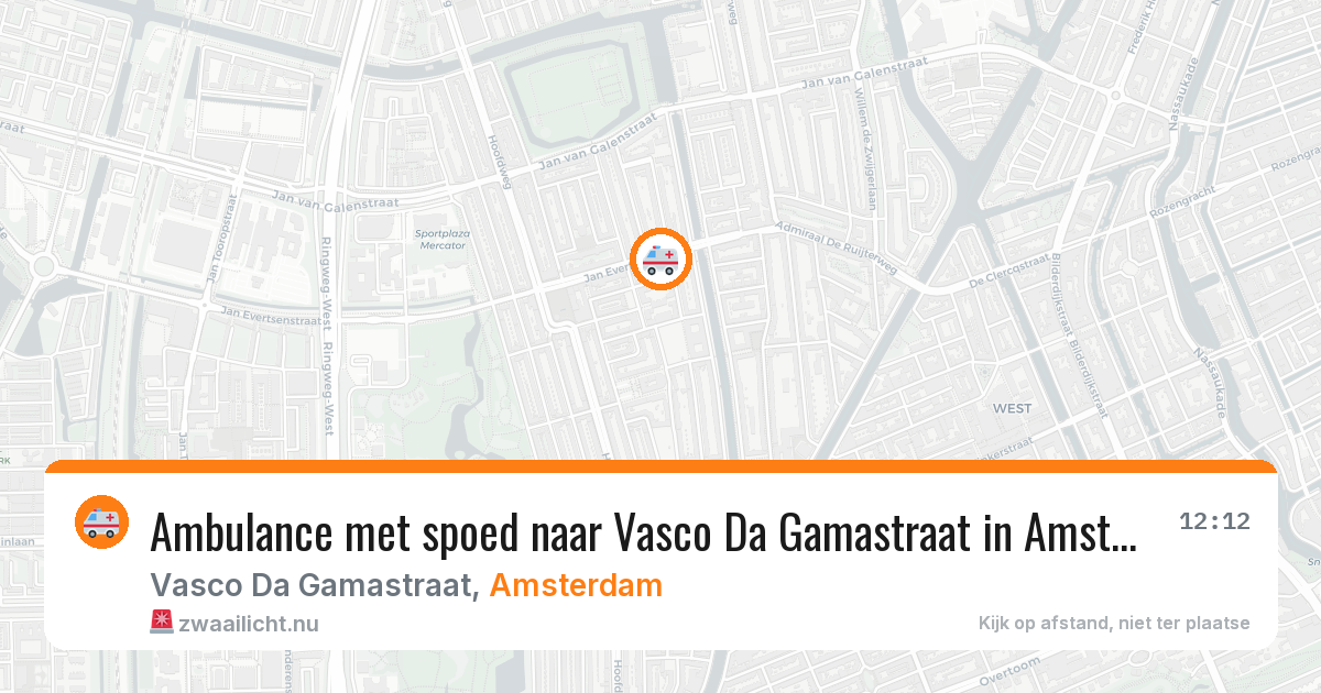 Ambulance met spoed naar Vasco Da Gamastraat in Amsterdam — 23 mrt 2026