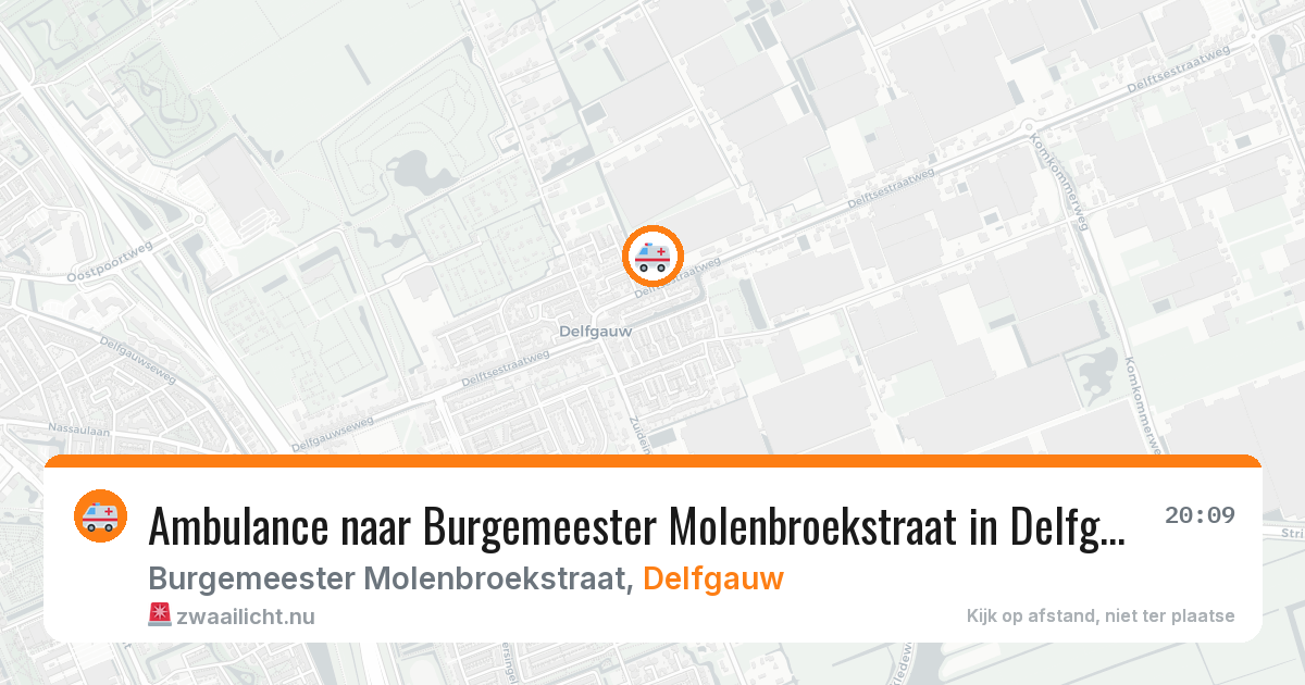 Ambulance naar Burgemeester Molenbroekstraat in Delfgauw — 15 jul 2026