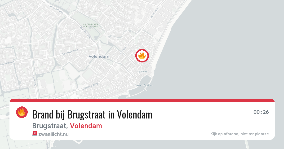 Brand bij Brugstraat in Volendam — 21 mrt 2026