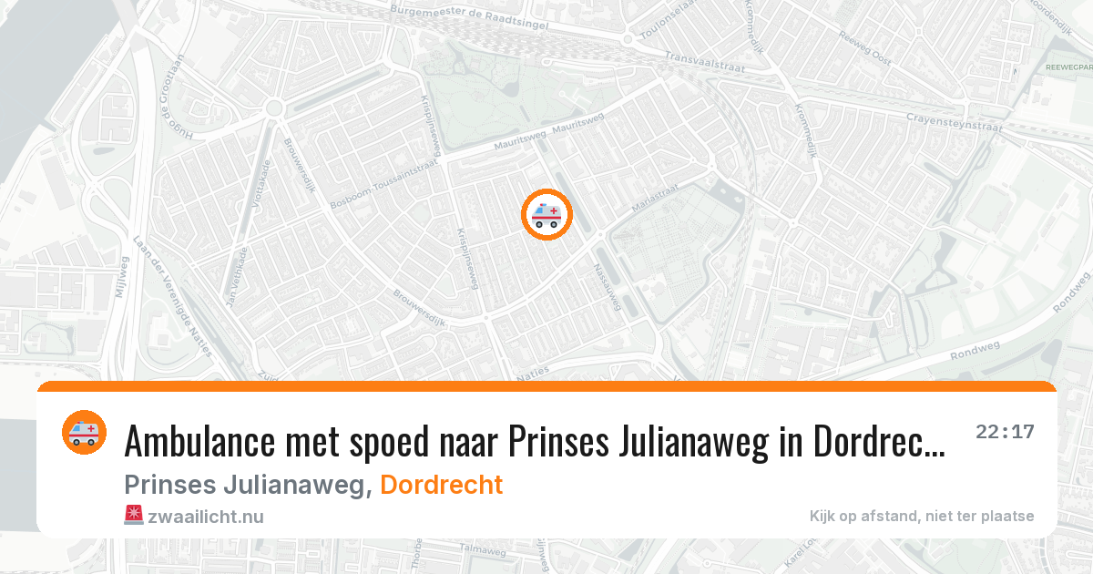 Ambulance met spoed naar Prinses Julianaweg in Dordrecht — 16 jul 2026